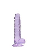 7"" / 18 cm Realistic Dildo With Balls - Purple
