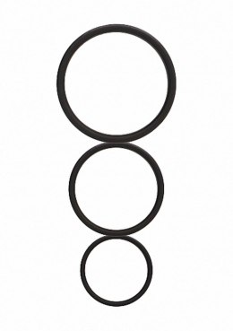 Flat Cock Ring Set - Black