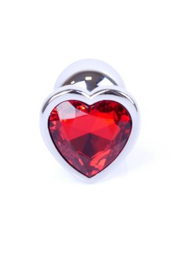 Plug-Jewellery Silver Heart PLUG- Red