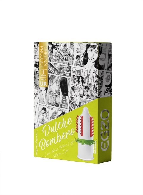 STYMULUJĄCA Prezerwatywa z wypustkami-Egzo Dulce Bombero