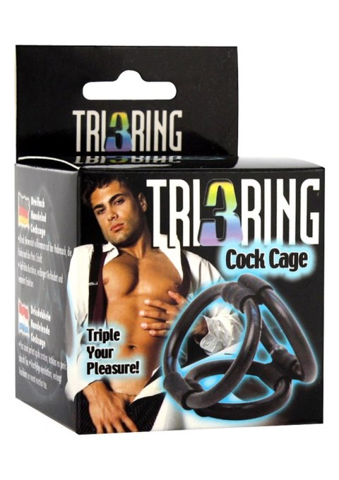 Pierścień-TRI RING COCK CAGE BLACK