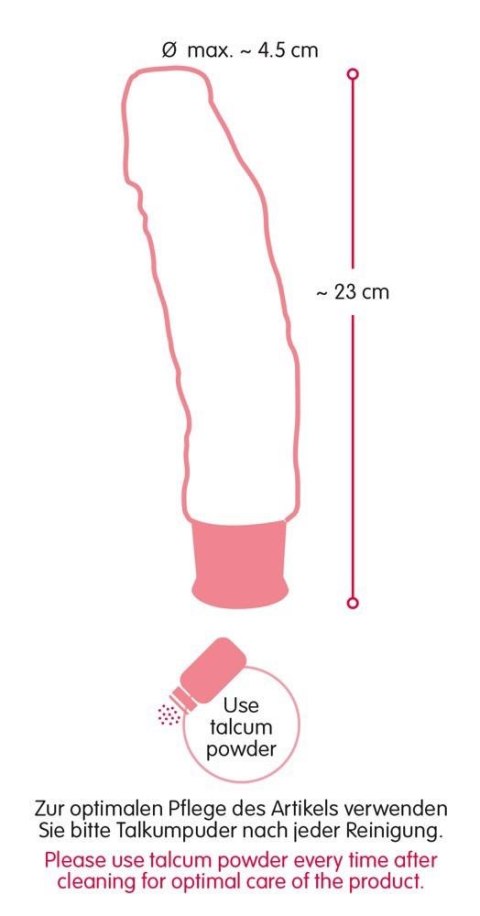 Wibrator o realistycznym wyglądzie. Długość całkowita 23 cm, średnica 4,5 cm.NS Big Vibe Black