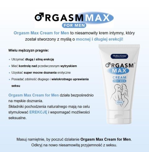 krem intymny stworzony z myślą o mocnej i długiej erekcji! Orgasm Max cream for men 50 ml