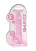 8"" / 20 cm Realistic Dildo With Balls - Pink