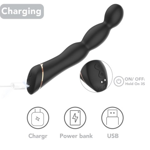 Wibrator do ukierunkowanej stymulacji punktu G, podgrzewany, 9funkcji wibracji-Laband Black