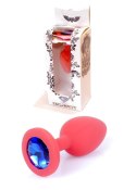 Plug-Jewellery Red Silicon PLUG Small- Blue Diamond