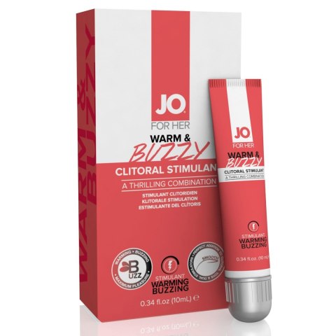Żel stymulujący. System JO - For Her Clitoral Stimulant Warming Warm & Buzzy 10 ml