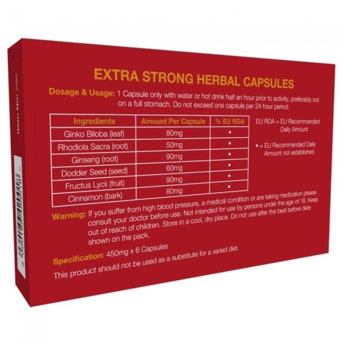 Kapsułki na Potencję i Erekcję - Supl.diety-Extra Strong 6 Capsules