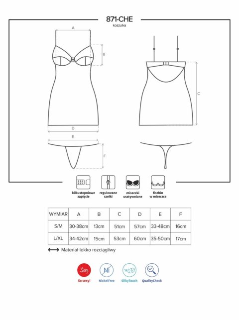 Bielizna-871-CHE-2 koszulka i stringi L/XL