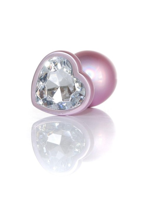 Plug-Jewellery Pearl Pink Heart PLUG- Clear L