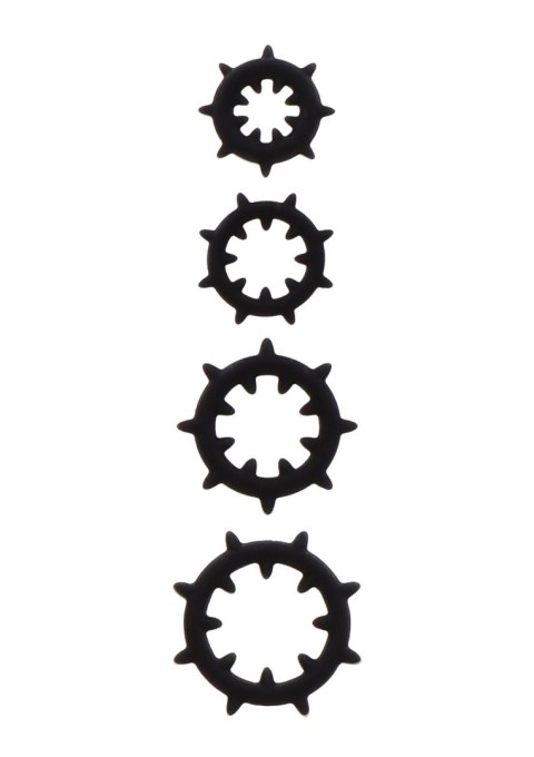 Nipple Enlargers with 8 Rings Black