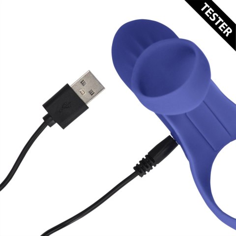 Vibrating Cockring with Clit Stimulation - Tamiya Blue