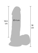 Dildo-COCK 7 INCH W/ BALLS FLESH VIBR.