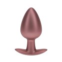 Smooth Silicone Anal Plug - Large - 3.5" / 8,9 cm - Rose Gold