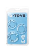 A-TOYS, Cockrings set, 3 pcs.TPE,Transparent, O 3,5 / 3/2 cm