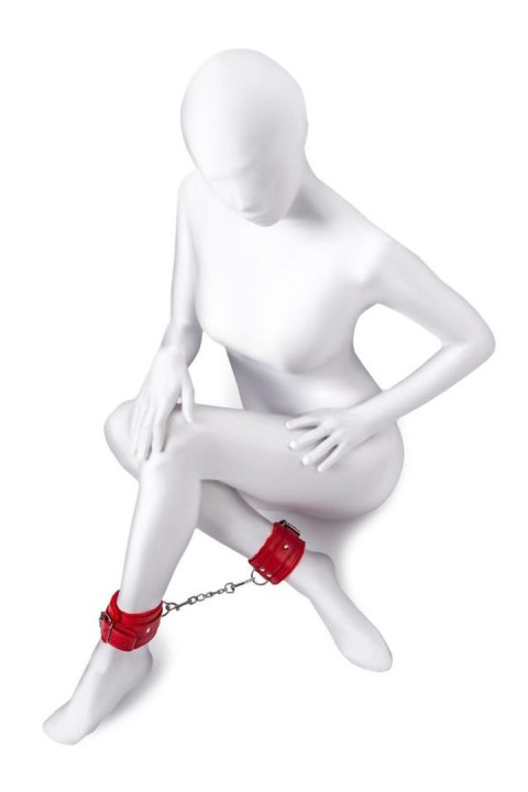 Anonymo handcuffs, PU leather, red, 27 cm