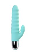Relief vibrator with clitoral stimulation Flovetta Flax, silicone, mint, 17.5 cm