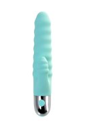 Relief vibrator with clitoral stimulation Flovetta Flax, silicone, mint, 17.5 cm