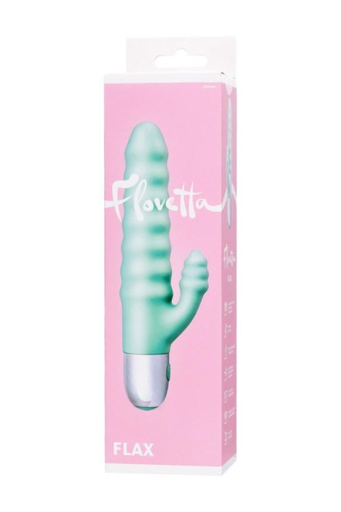Relief vibrator with clitoral stimulation Flovetta Flax, silicone, mint, 17.5 cm