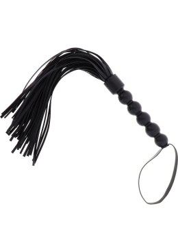 Short Beaded Flogger Whip Black