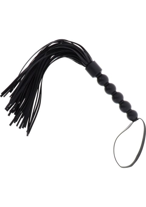Short Beaded Flogger Whip Black