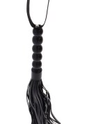 Short Beaded Flogger Whip Black