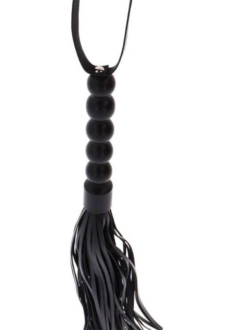 Short Beaded Flogger Whip Black
