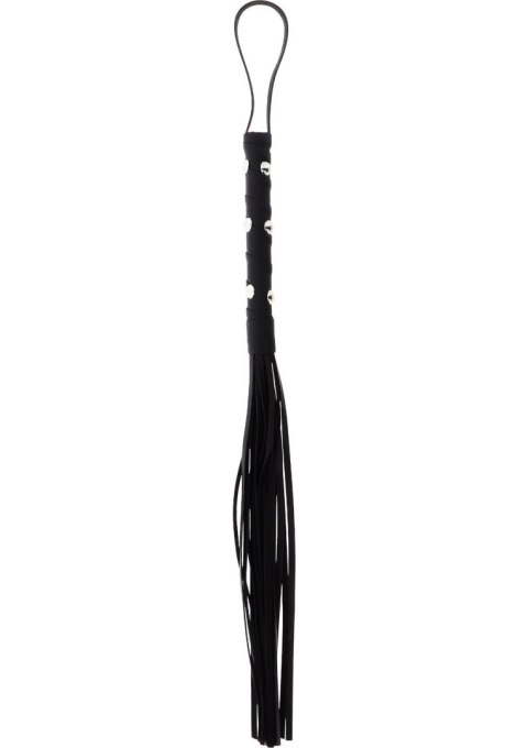 Short Studded Flogger Whip Black