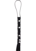 Short Studded Flogger Whip Black