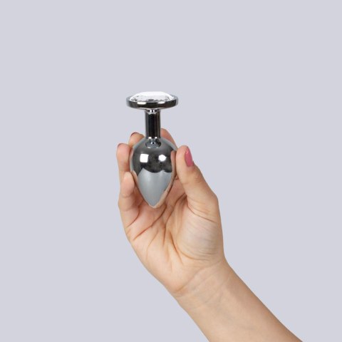 CLEAR CRYSTAL JEWELLED METAL BUTT PLUG