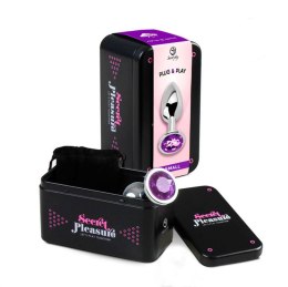 PURPLE JEWELLED METAL BUTT PLUG