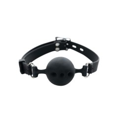 Breathable silicone ball gag with adjustable straps.