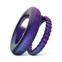 Hueman - Jupiter Vibrating Cock and Ball Ring - Purple