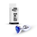 Plug-Jewellery Silver Heart PLUG- Dark Blue