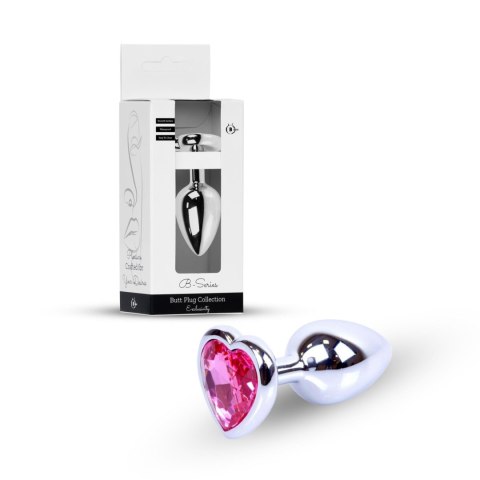 Plug-Jewellery Silver Heart PLUG- Pink