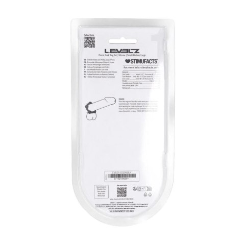 Beaded Silicone Cockring Set of 3 - S/M/L - Black