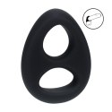 Double Liquid Silicone Cock and Ball Ring - Black