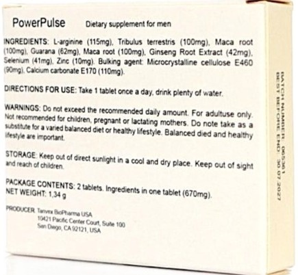 PowerPulse 2szt. powoduje szybką i długą erekcję Supl.diety
