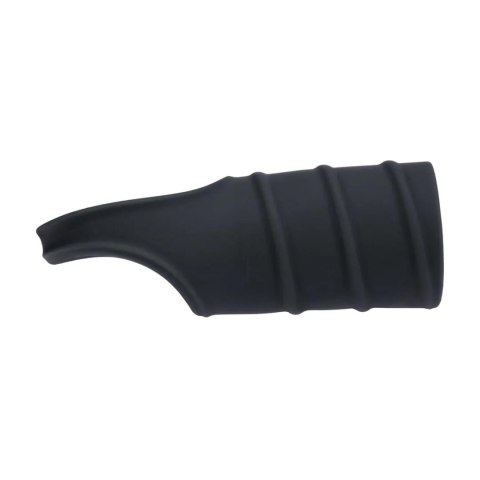 Silicone Cockring and Ribbed Sleeve - Black