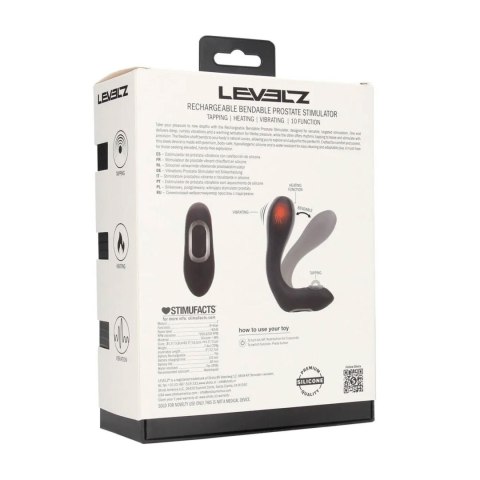 Vibrating Heating Bendable Tapping Silicone Prostate Stimulator - Black