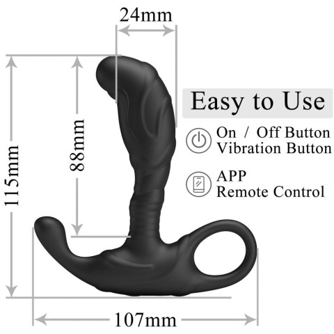 Pretty Love Andrew App-Controlled Vibrating Anal Plug