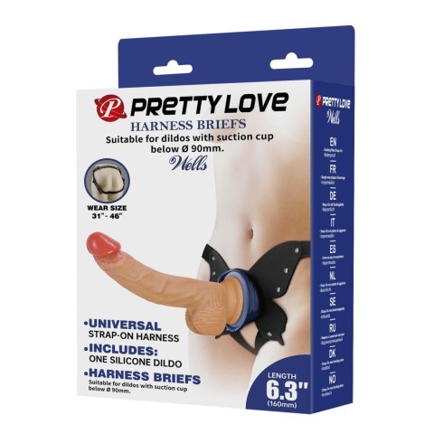 Pretty Love Wells 6.3" Silicone Dildo with Harness Briefs