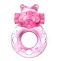 Vibrating Bear Cock Ring - Pink
