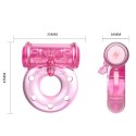 Vibrating Cock Ring & Condom Set - Pink