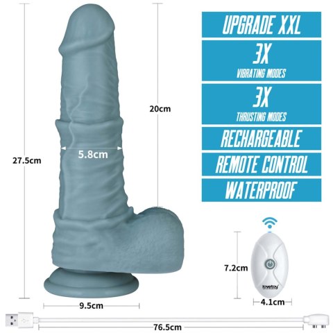 11'' Rechargeable Thrusting and Vibrating Silicone Dildo with Remote