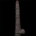16'' Dual Layered Bendable Silicone Cock XXL(Black)
