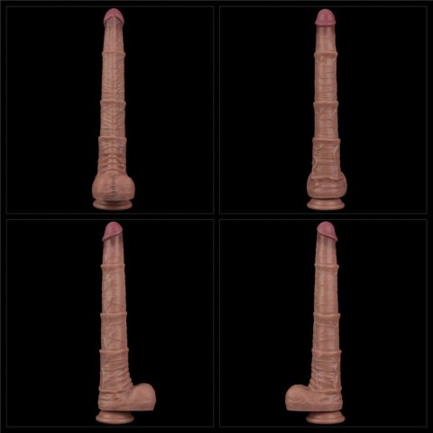 16'' Dual Layered Bendable Silicone Cock XXL(Flesh)