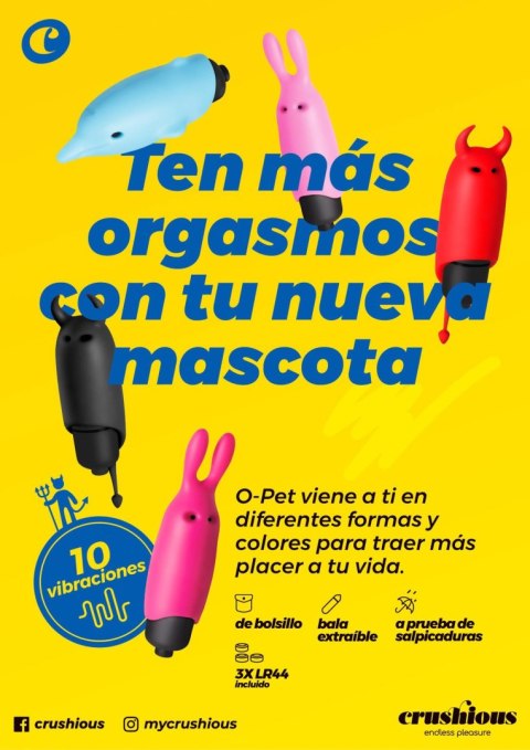 CRUSHIOUS O-PET RABBIT WITH 10 VIBRATION BULLET PINK