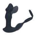Remote Control Vibrating Thrusting Come-Hither Silicone Prostate Stimulator with Cockring - Black