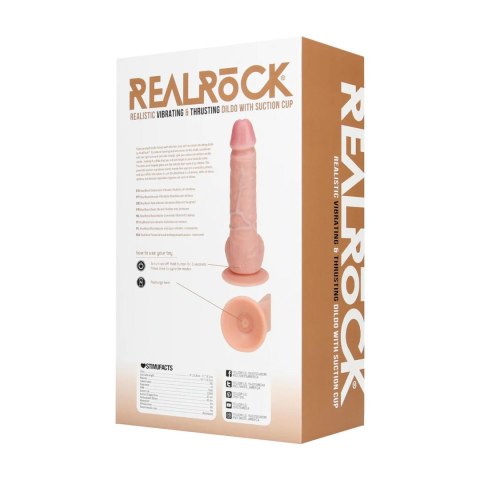 Vibrating and Thrusting Straight Cock with Balls - 8" / 20,5 cm - Flesh